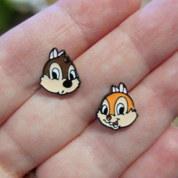 Chip & Dale Earrings Chipmunk~Hypoallergenic - Picture 4 of 5